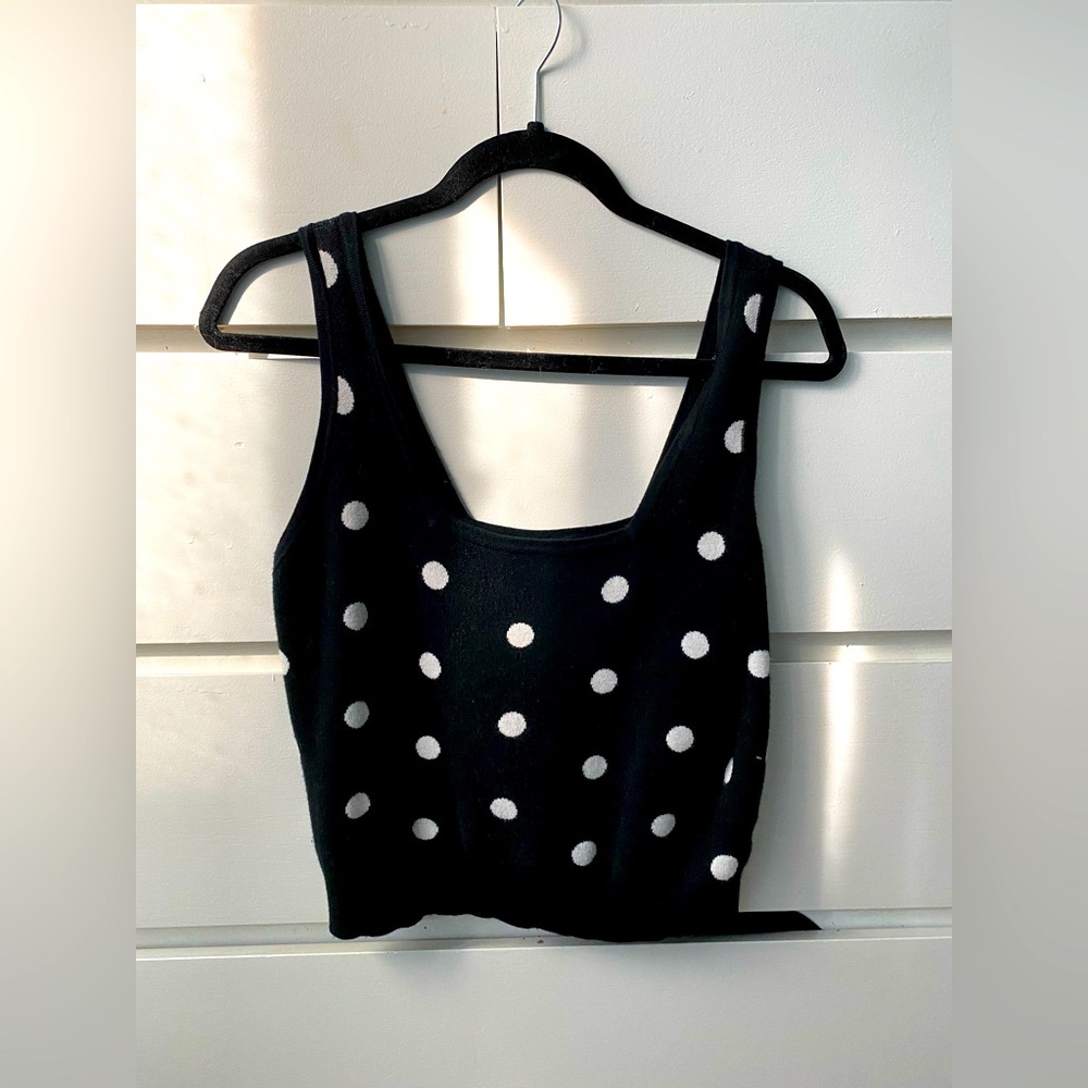 VICTOR GLEMAUD x TARGET Black and White Polka Dot Knit Sweater Tank Top